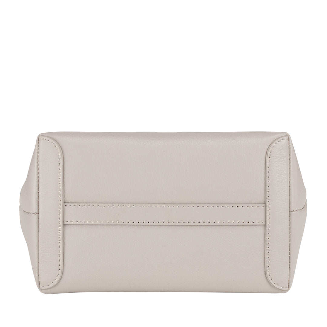 DUDU kleine damesschoudertas van echt leer, elegante avondminitas, 22 x 13 cm, dubbele handvatten, kettingschouderriem, ritssluiting