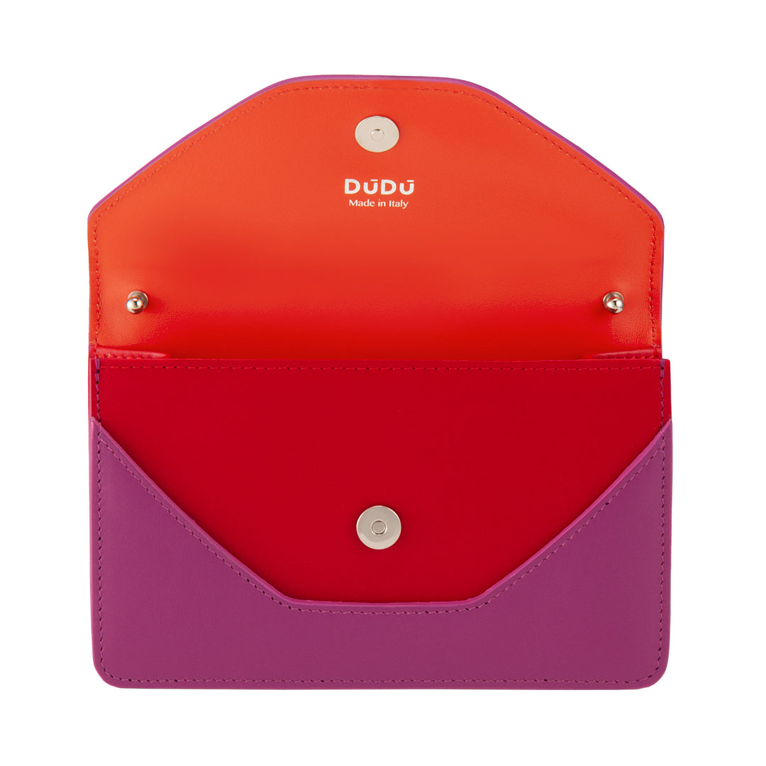 Bolsa de ombro pequena com corrente DUDU para mulheres fabricada na Itália em couro genuíno, conversível em bolsa, mini bolsa envelope