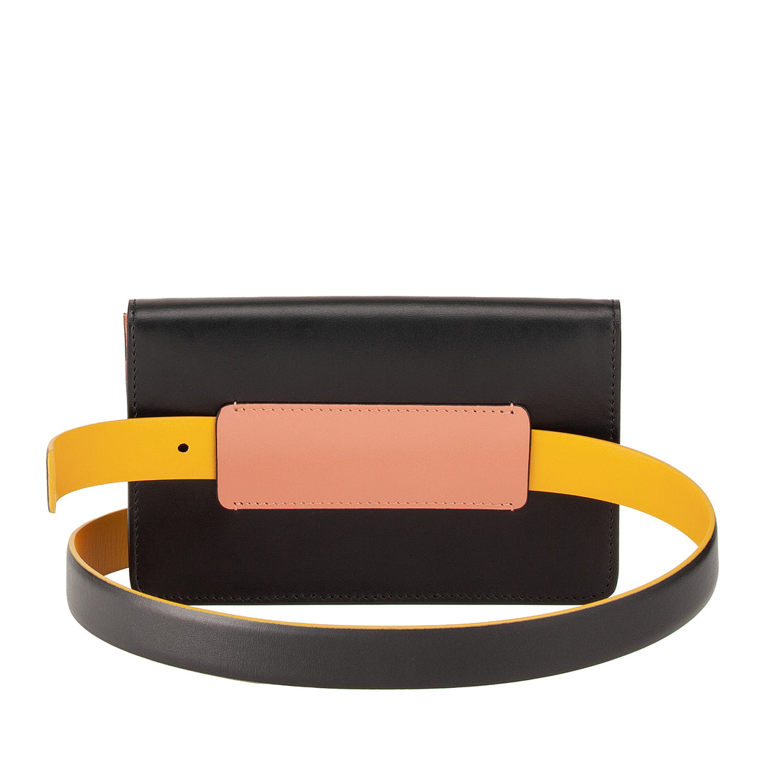 Bolsa de ombro pequena com corrente DUDU para mulheres fabricada na Itália em couro genuíno, conversível em bolsa, mini bolsa envelope