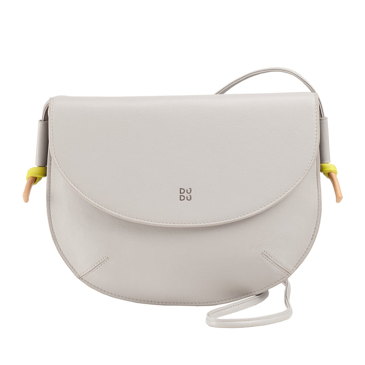 DUDU Borsa Donna a Tracolla con Patta in Vera Pelle, Piccola Borsetta a Spalla con Pattina a Bottone Magnetico, Borsa