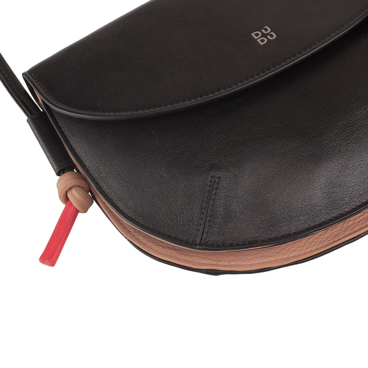 Bolsa de ombro feminina DUDU com aba em couro genuíno, bolsa de ombro pequena com aba de botão magnético, bolsa