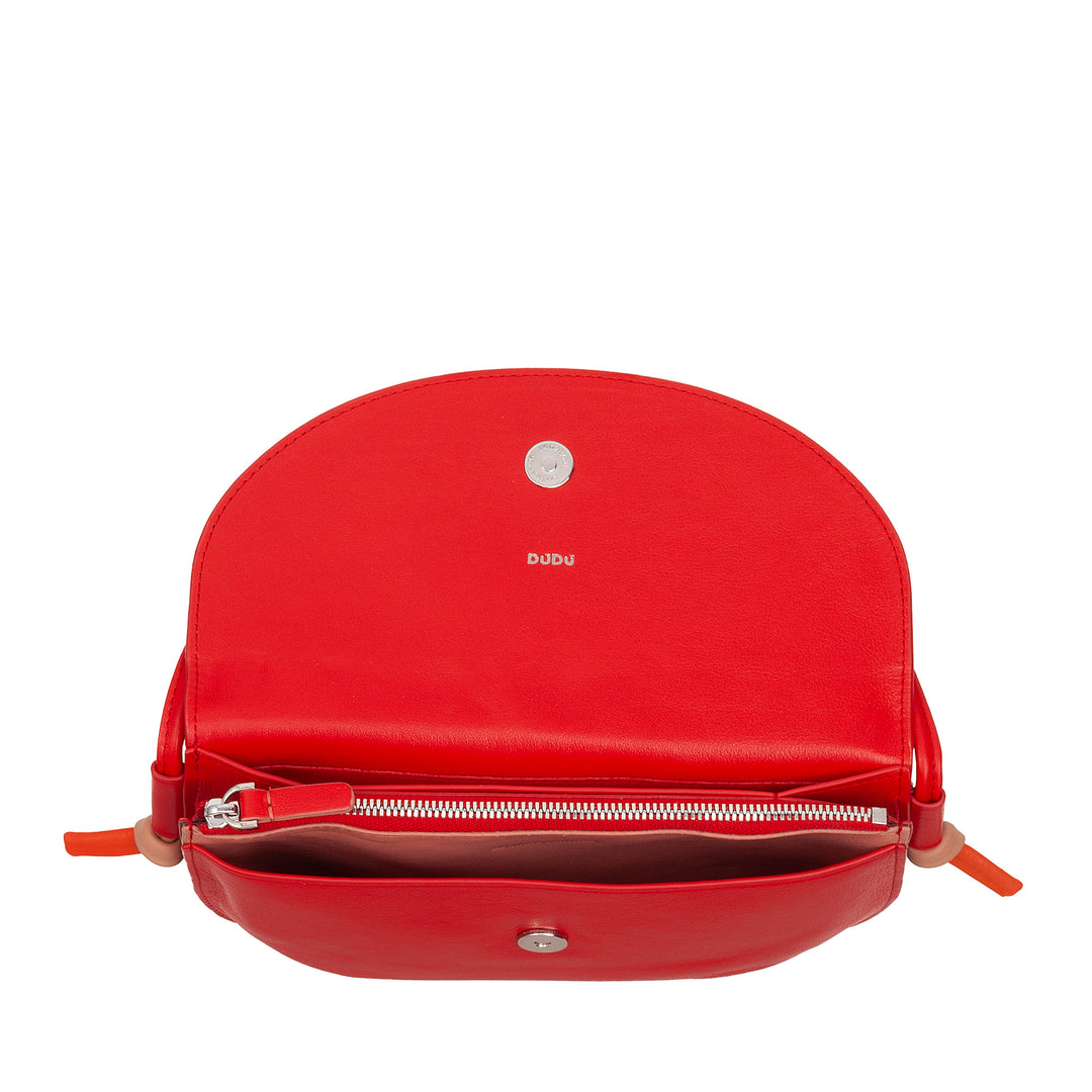 Damska torba na ramię DUDU z klapką ze skóry naturalnej, mała torba na ramię z klapką na magnes, torebka