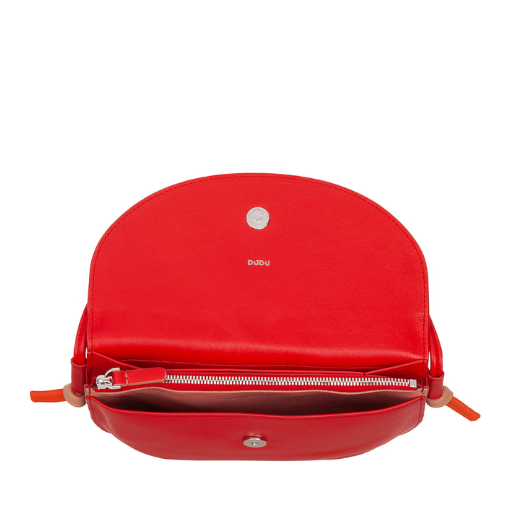 Damska torba na ramię DUDU z klapką ze skóry naturalnej, mała torba na ramię z klapką na magnes, torebka