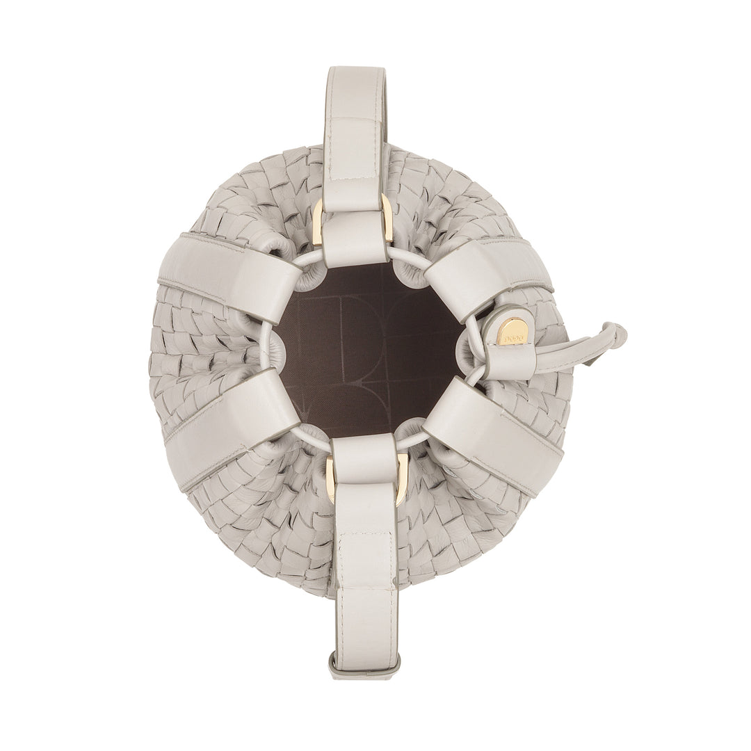 Γυναικεία τσάντα μεγάλου κουβά DUDU από υφαντό δέρμα - Κομψή τσάντα ώμου χιαστί με ρυθμιζόμενο ιμάντα ώμου, κορδόνι και εσωτερικό συμπλέκτη - Casual Chic Artisan Style for Work Leisure