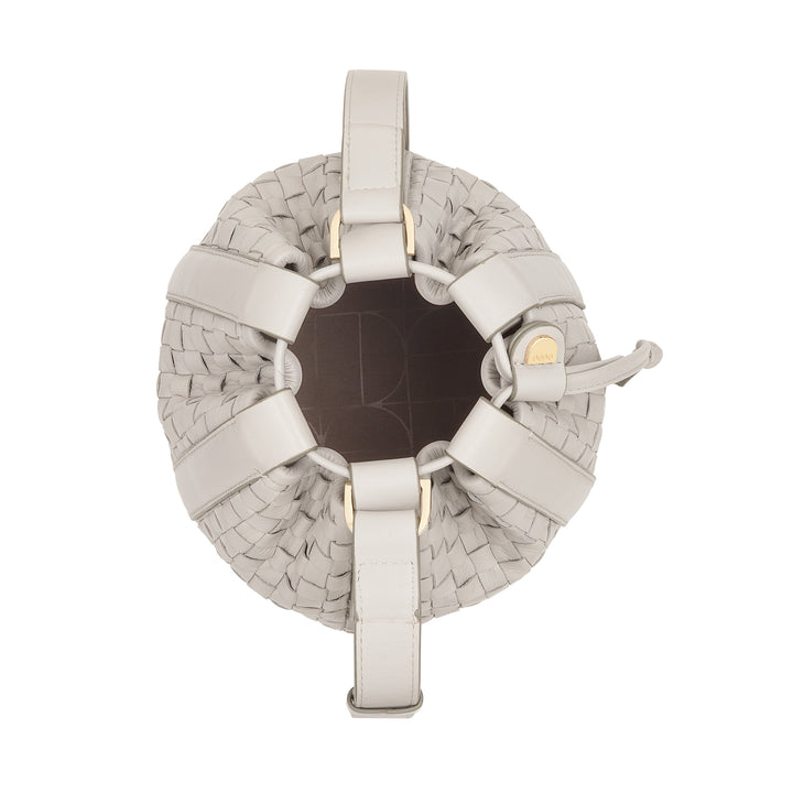 Γυναικεία τσάντα μεγάλου κουβά DUDU από υφαντό δέρμα - Κομψή τσάντα ώμου χιαστί με ρυθμιζόμενο ιμάντα ώμου, κορδόνι και εσωτερικό συμπλέκτη - Casual Chic Artisan Style for Work Leisure