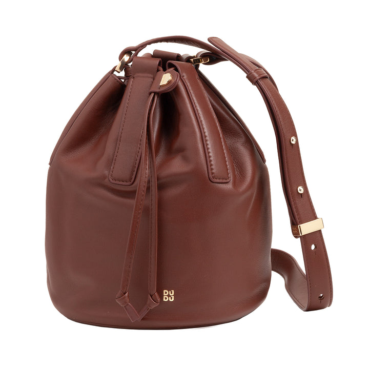Bolsa feminina grande de couro DUDU com alça de ombro ajustável e fecho com cordão – bolsa elegante, espaçosa e prática para uso diário e ocasiões especiais