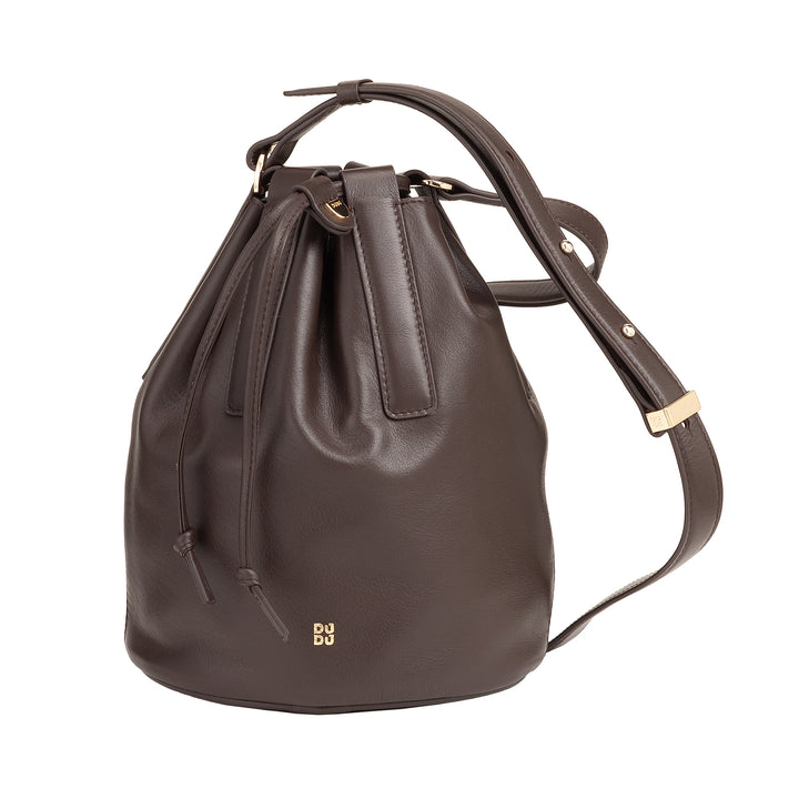 Bolsa feminina grande de couro DUDU com alça de ombro ajustável e fecho com cordão – bolsa elegante, espaçosa e prática para uso diário e ocasiões especiais