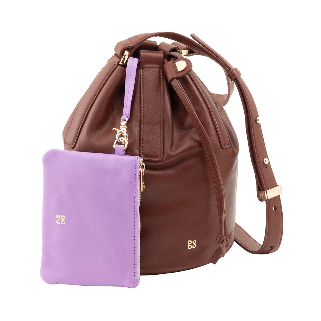 Bolsa feminina grande de couro DUDU com alça de ombro ajustável e fecho com cordão – bolsa elegante, espaçosa e prática para uso diário e ocasiões especiais