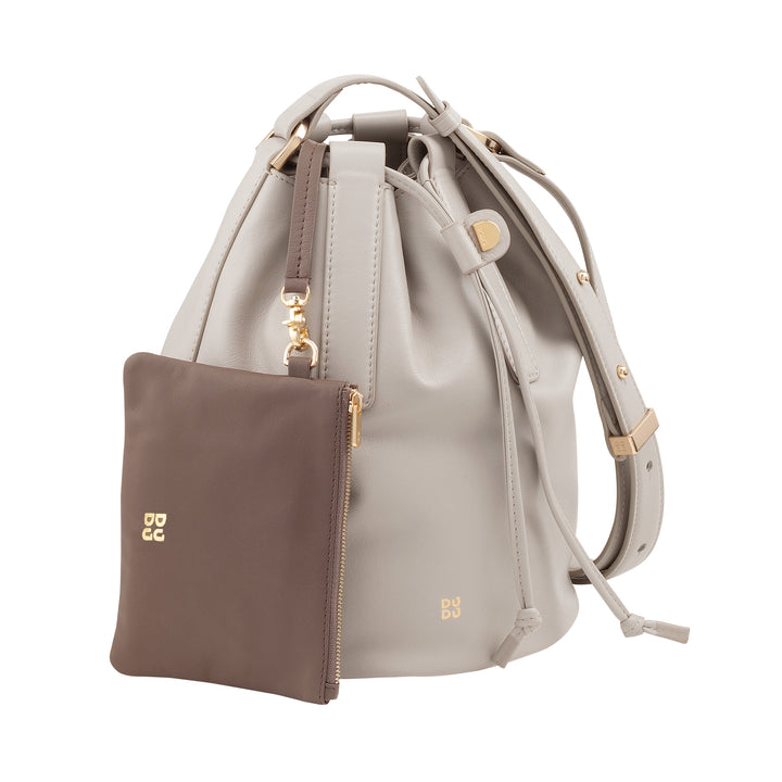 Bolsa feminina grande de couro DUDU com alça de ombro ajustável e fecho com cordão – bolsa elegante, espaçosa e prática para uso diário e ocasiões especiais