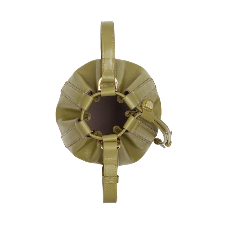 DUDU Piccola Borsa a Secchiello da Donna in Vera Pelle con Tracolla Regolabile e Chiusura a Coulisse – Borsa a Tracolla Elegante e Compatta con Cordoncino, Perfetta per l'Uso Quotidiano