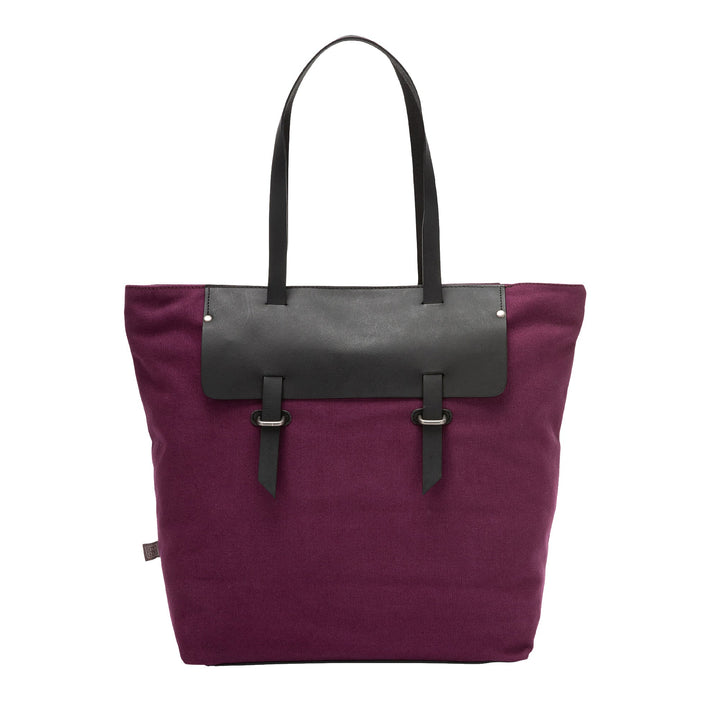 DUDU Damen-Einkaufstasche aus Leder und zweifarbigem Canvas, große Einkaufstasche mit Reißverschluss