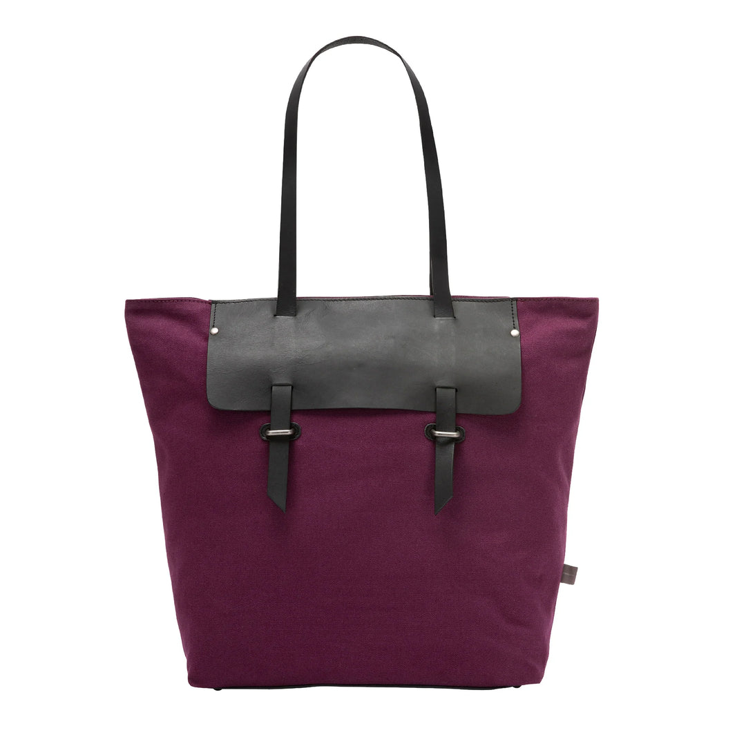 DUDU Damen-Einkaufstasche aus Leder und zweifarbigem Canvas, große Einkaufstasche mit Reißverschluss