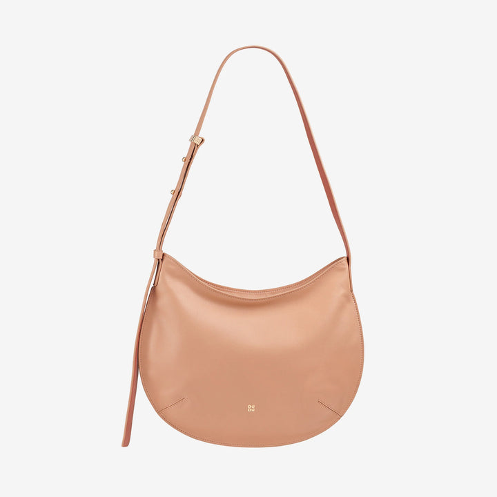 DUDU Sac à bandoulière souple pour femme de taille moyenne en cuir véritable, sac Hobo avec bandoulière réglable, sac à bandoulière avec fermeture éclair