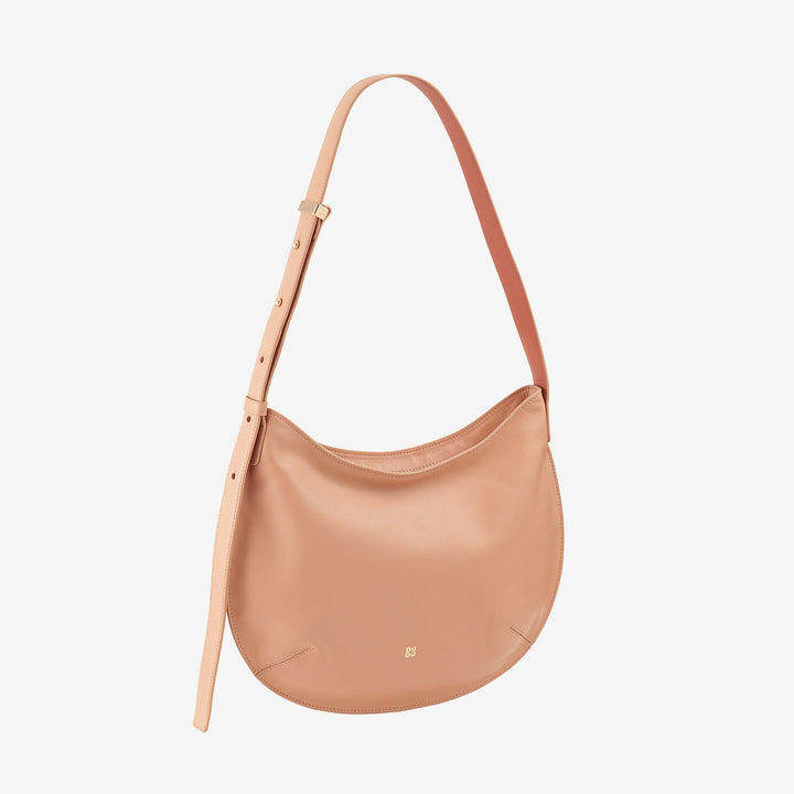 DUDU Sac à bandoulière souple pour femme de taille moyenne en cuir véritable, sac Hobo avec bandoulière réglable, sac à bandoulière avec fermeture éclair