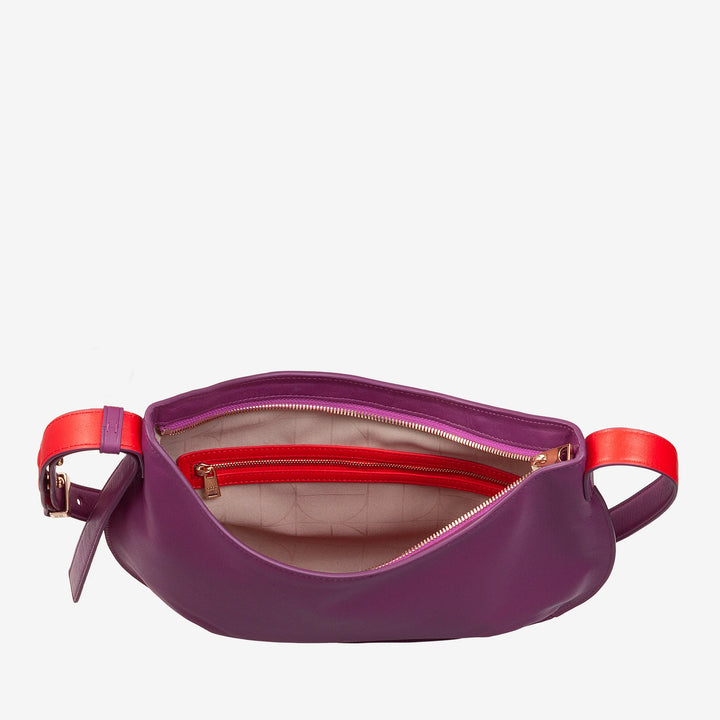 DUDU közepes női puha válltáska valódi bőrből, Hobo táska állítható vállpánttal, válltáska cipzárral