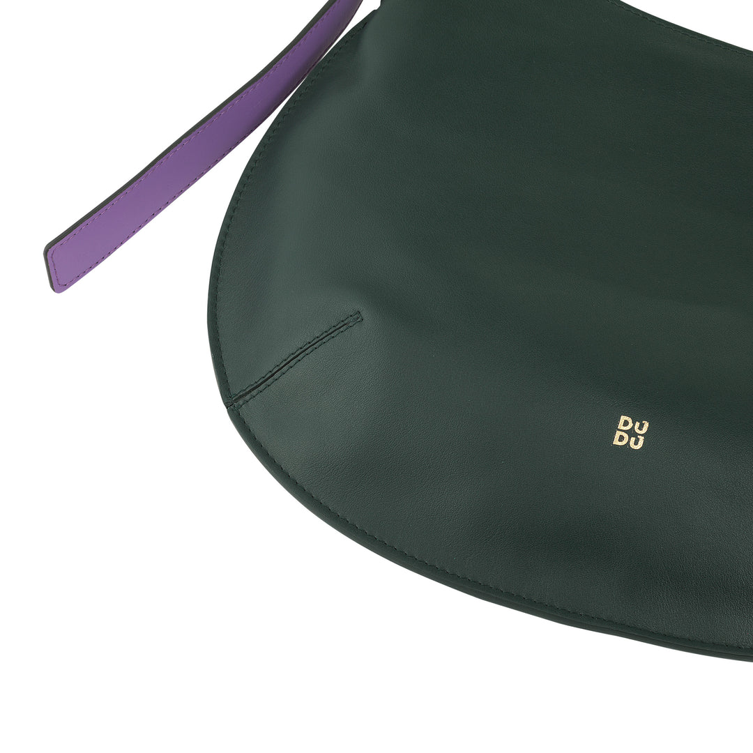 Geantă de umăr moale DUDU medie pentru femei din piele naturală, geantă hobo cu curea de umăr reglabilă, geantă de umăr cu fermoar