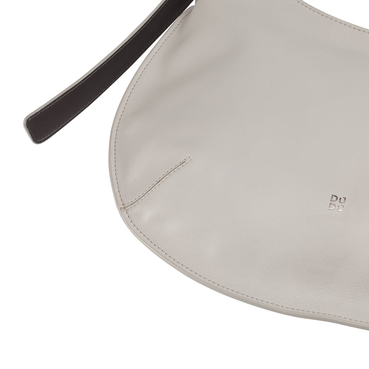 DUDU Borsa a Spalla Morbida Donna Media in Vera Pelle, Borsa Hobo con Spallina Regolabile, Borsetta a Tracolla con Cerniera Zip