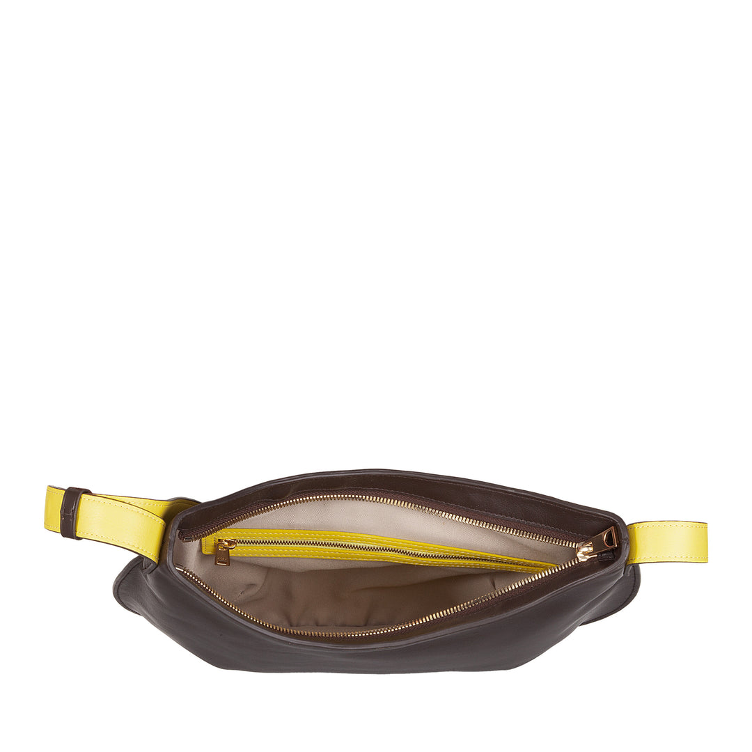 DUDU Medium γυναικεία μαλακή τσάντα ώμου από γνήσιο δέρμα, τσάντα Hobo με ρυθμιζόμενο ιμάντα ώμου, τσάντα ώμου με φερμουάρ