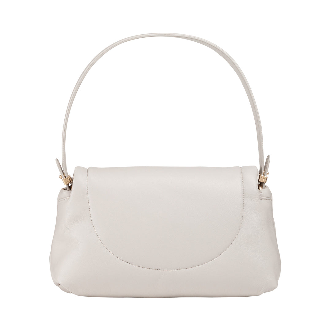 Bolsa feminina DUDU em couro macio, bolsa de ombro acolchoada, bolsa acolchoada com alça de ombro removível e aba