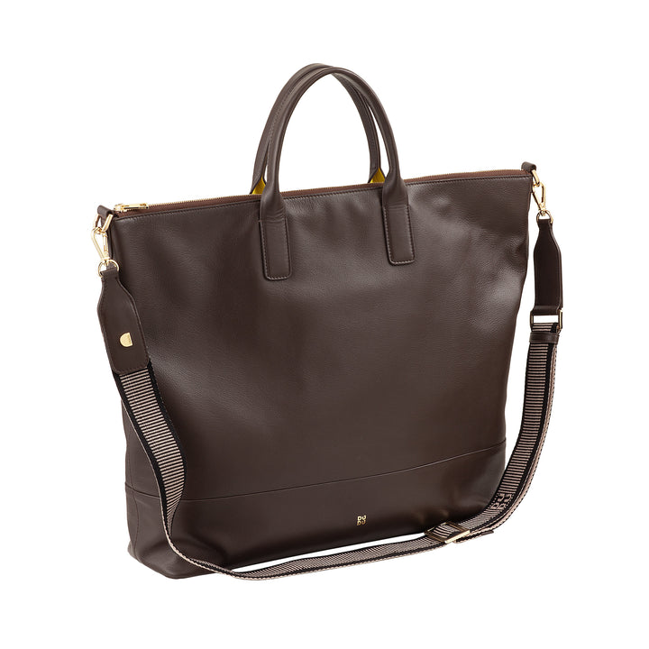 DUDU Borsa Donna Grande Morbida in Pelle, Borsa a Tracolla Capiente con Cinghia Staccabile, Borsa a Mano con Due Manici e Chiusura Zip