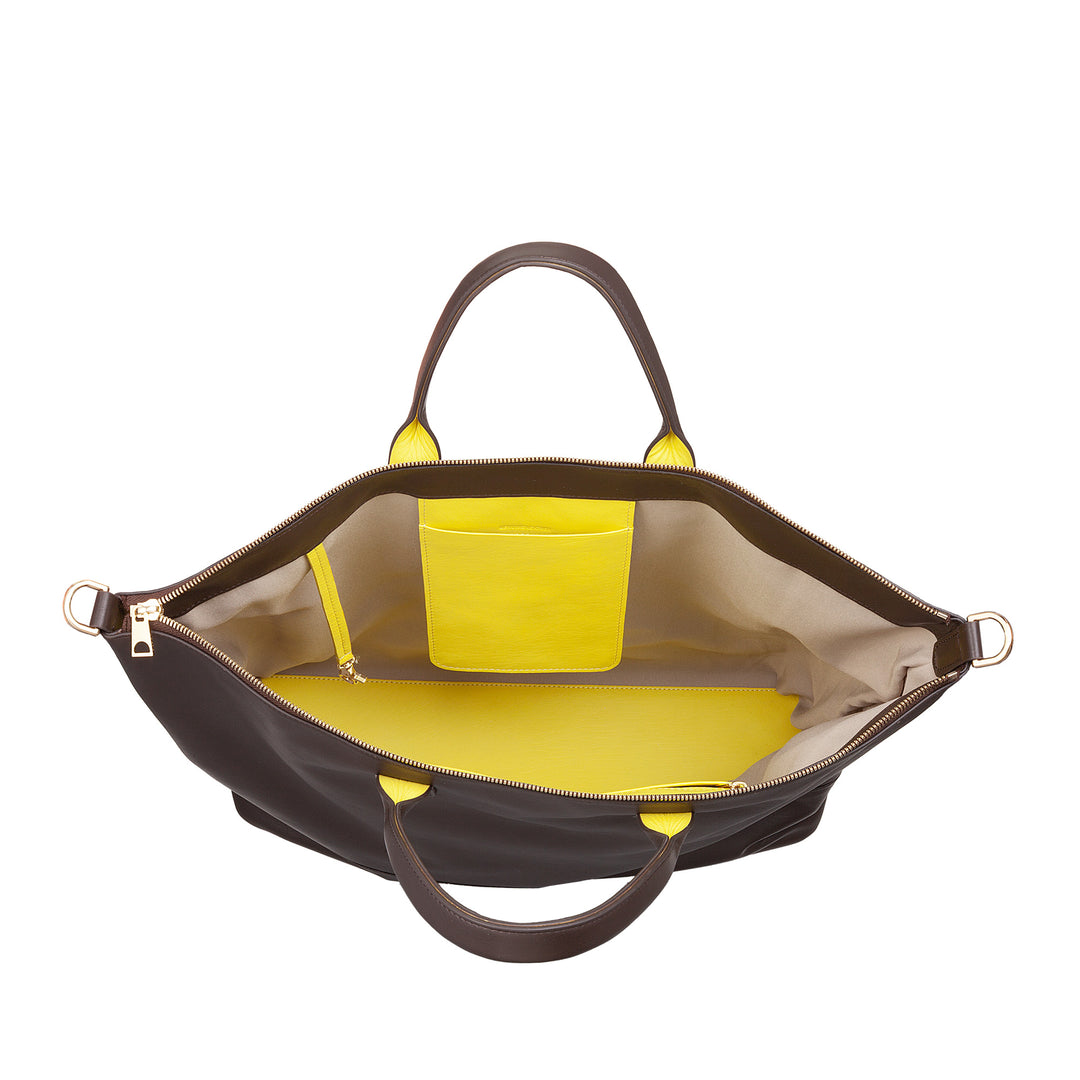 DUDU Borsa Donna Grande Morbida in Pelle, Borsa a Tracolla Capiente con Cinghia Staccabile, Borsa a Mano con Due Manici e Chiusura Zip