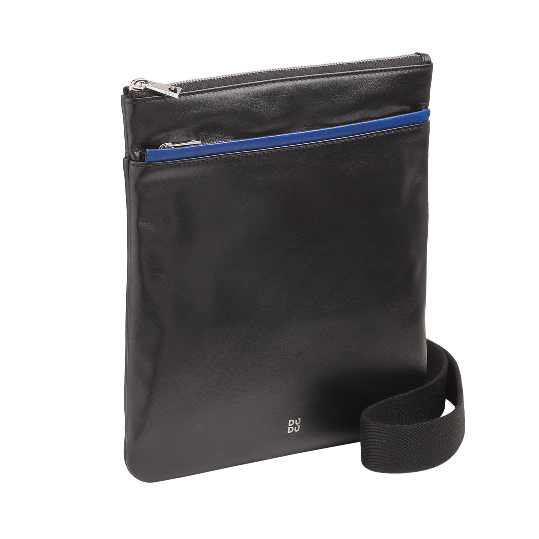 Bolsa de couro masculina DUDU, bolsa de ombro masculina com zíper, alça de ombro para viagem e lazer, alça ajustável