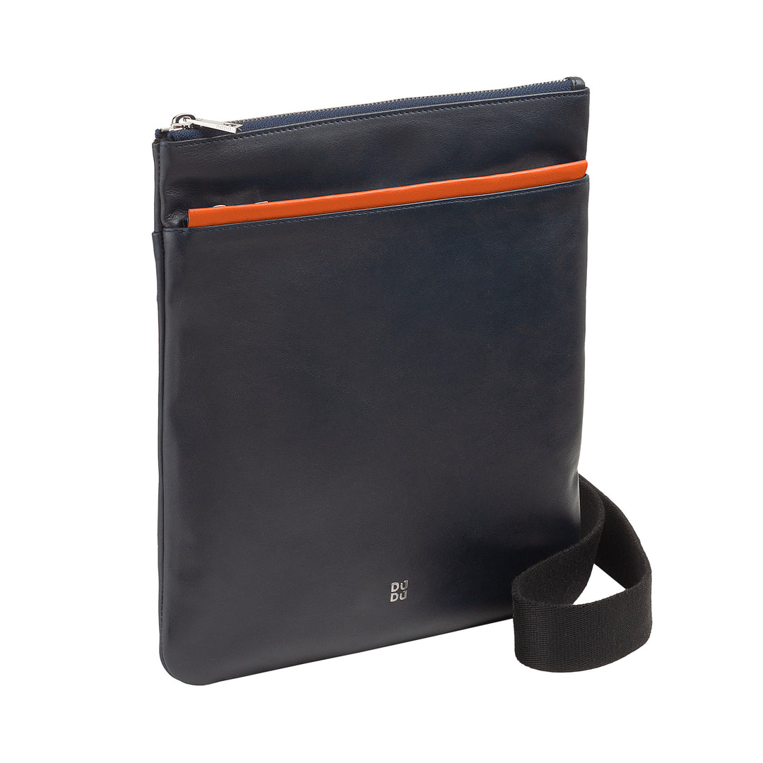 Bolsa de couro masculina DUDU, bolsa de ombro masculina com zíper, alça de ombro para viagem e lazer, alça ajustável