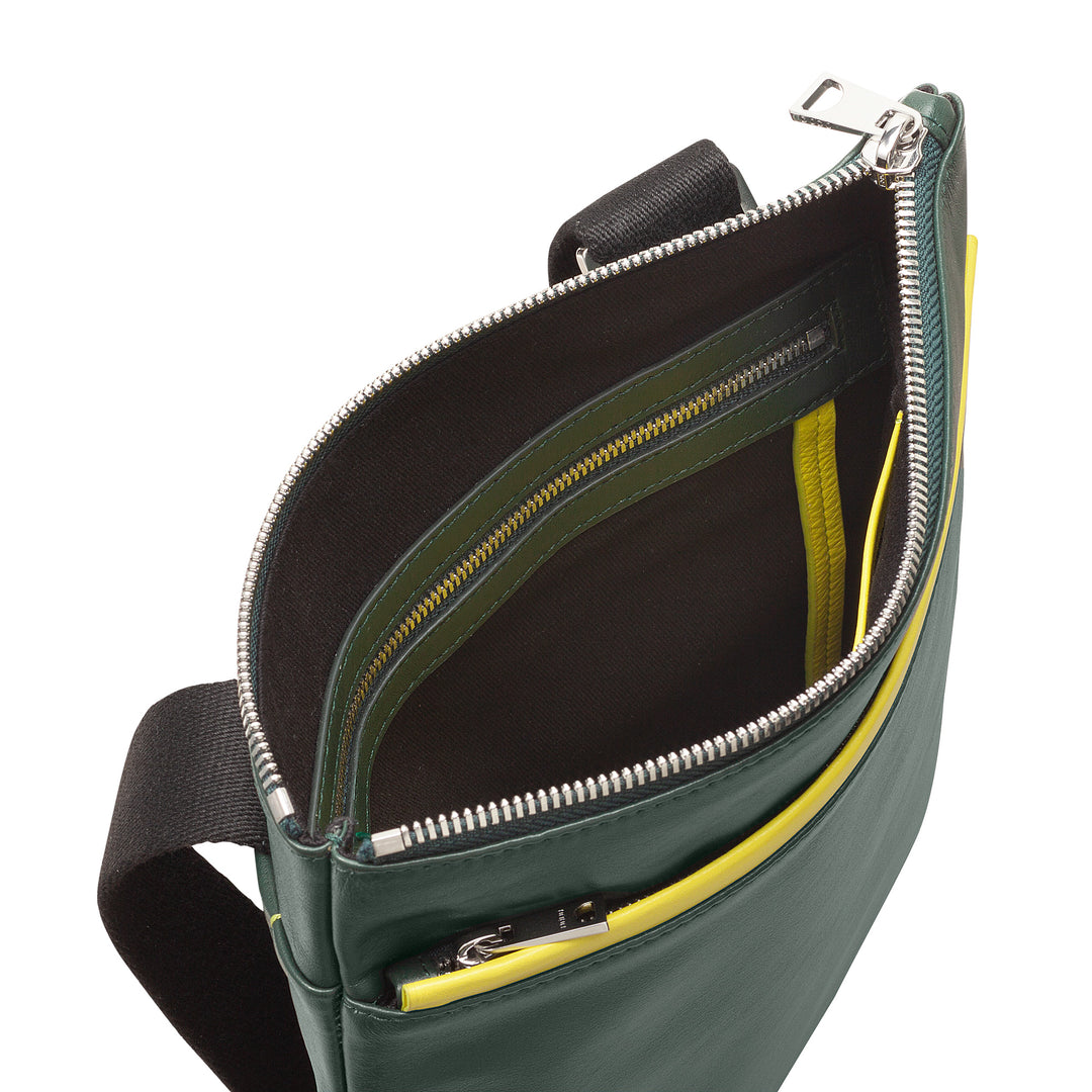 DUDU Lædertaske til mænd, Skuldertaske til mænd med lynlås, skulderrem til rejser og fritid, Justerbar rem