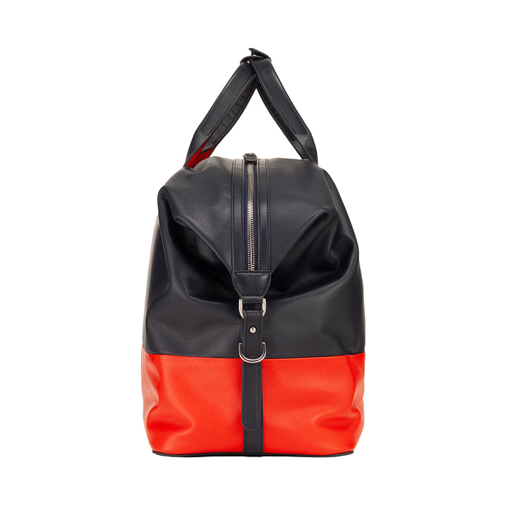 DUDU Herren- und Damen-Reisetasche aus Leder, Wochenendtasche mit zwei Griffen, Handgepäck oder Umhängetasche 28 Liter mit Reißverschluss