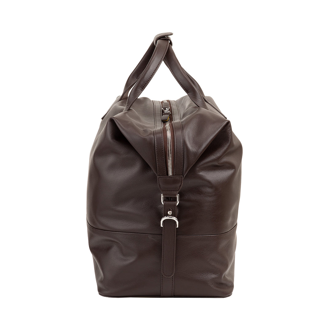 Bolsa de viagem de couro masculina e feminina DUDU, bolsa de fim de semana com duas alças, bagagem de mão ou bolsa de ombro 28 litros com zíper