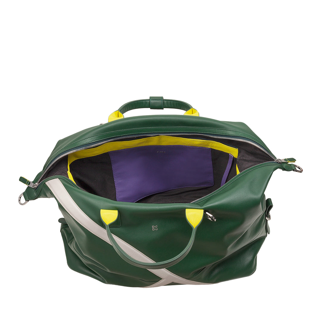 Kožená sportovní taška DUDU na tenis, 28 litrů, limitovaná edice, odnímatelný ramenní popruh, zapínání na zip, víkendovka na cesty, kožená sportovní taška