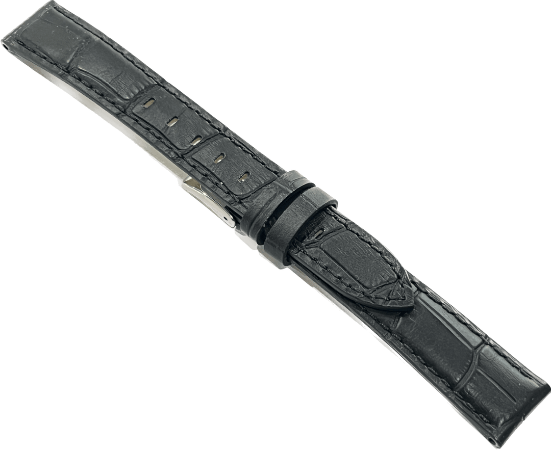 Correa Breil de piel con estampado de cocodrilo negro 16 mm XXEW0237 - Capodagli 1937