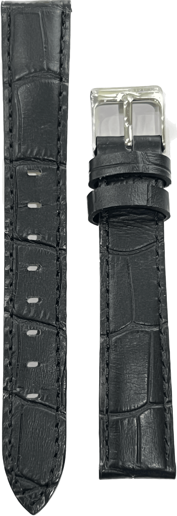 Breil sort krokoprint læderrem 16mm XXEW0237 - Capodagli 1937