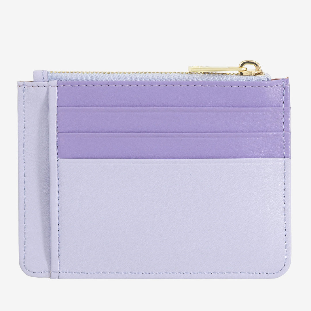 DUDU Credit card holder in genuine colored leather wallet with zip