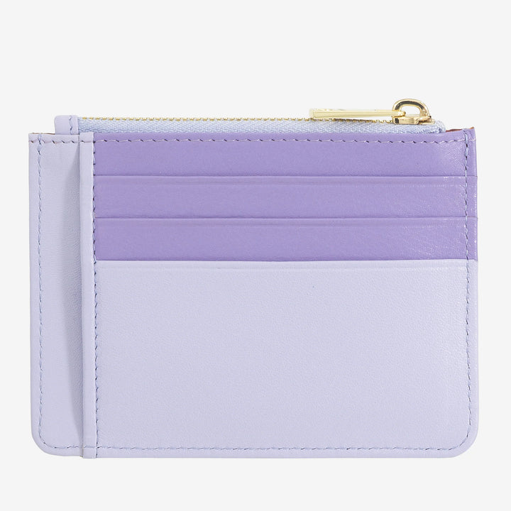 DUDU Credit card holder in genuine colored leather wallet with zip