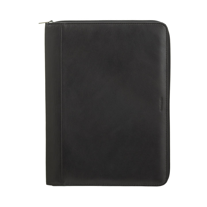 Nuvola Pelle A4 dokumentmappe i læder, Work Organizer Notesblokholder, Penholder, Tabletholder med rund lynlås