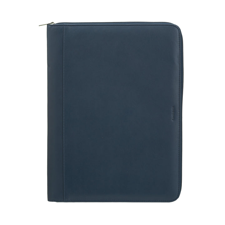 Nuvola Pelle A4 dokumentmappe i læder, Work Organizer Notesblokholder, Penholder, Tabletholder med rund lynlås