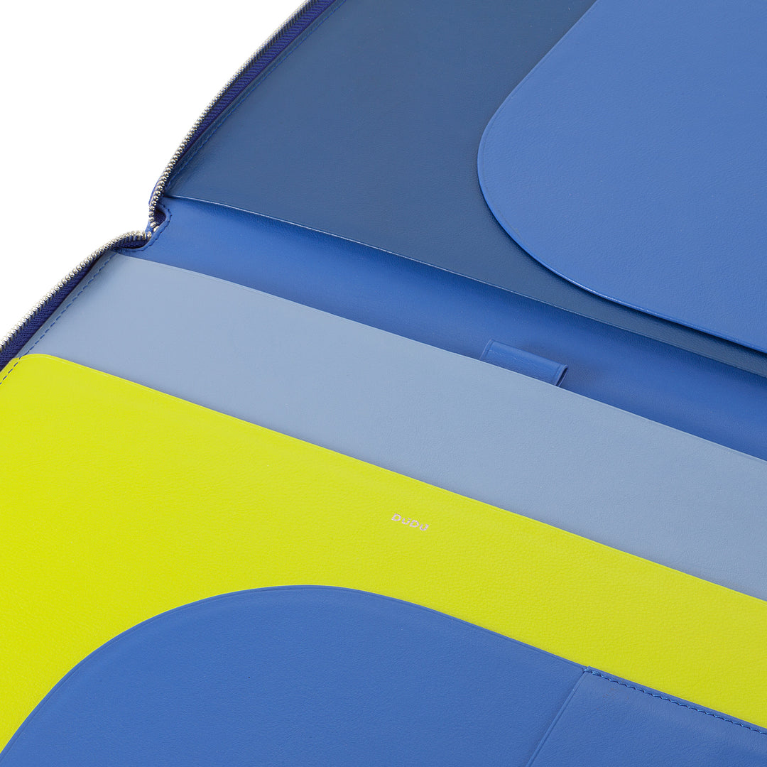 DUDU A4 Läder Dokumentmapp Office Urklipp Flerfärgad iPad Tablet Mapp med dragkedja