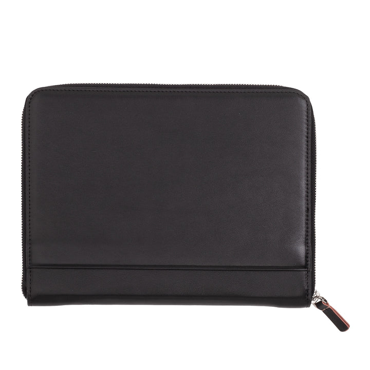 DUDU A5-dokumentmapp i äkta läder för män och kvinnor, iPad Mini Tabletthållare, Urklipp, Organizer för A5-anteckningsböcker