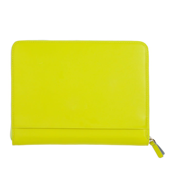 DUDU Carpeta de Documentos A5 de Piel Auténtica para Hombre y Mujer, Soporte para iPad Mini Tablet, Portapapeles, Organizador para Cuadernos A5