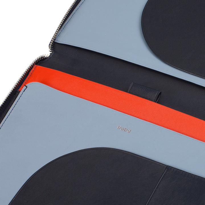 DUDU A5-dokumentmappe i ægte læder til mænd og kvinder, iPad Mini-tabletholder, udklipsholder, Organizer til A5-notebooks