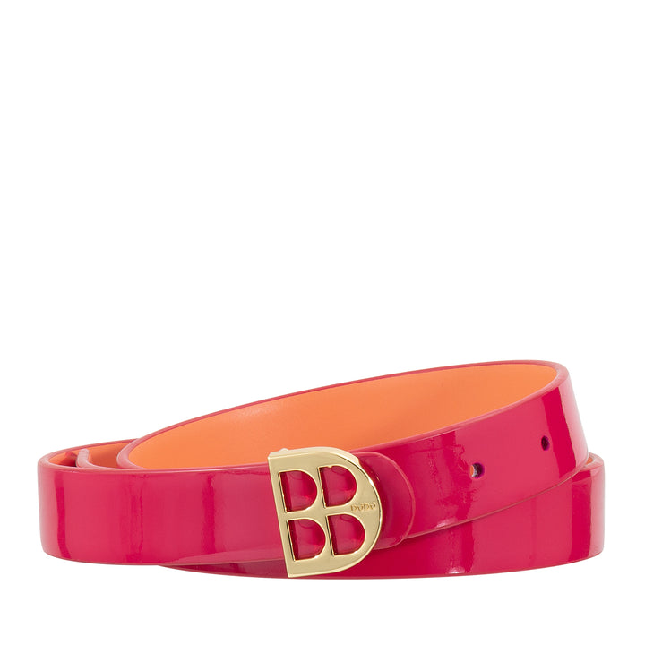 DUDU Women's Patent Belt, Genuine Leather Made in Italy, H 23mm, Reversible, Thin, Elegant High Quality Belt
