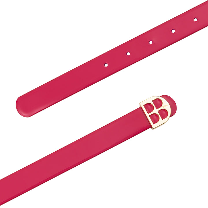 DUDU Women's Patent Belt, Genuine Leather Made in Italy, H 23mm, Reversible, Thin, Elegant High Quality Belt