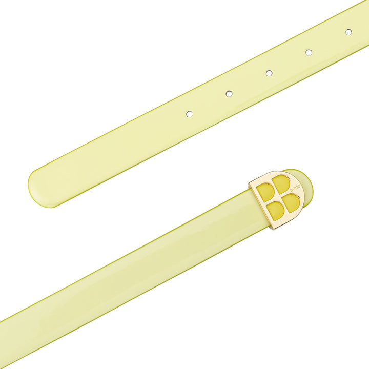 DUDU Women's Patent Belt, Genuine Leather Made in Italy, H 23mm, Reversible, Thin, Elegant High Quality Belt