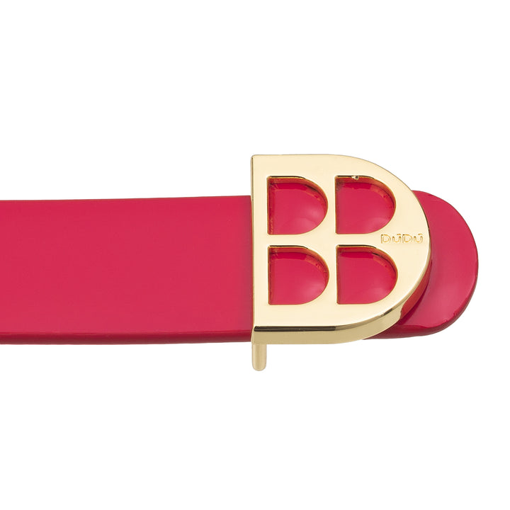 DUDU Women's Patent Belt, Genuine Leather Made in Italy, H 23mm, Reversible, Thin, Elegant High Quality Belt