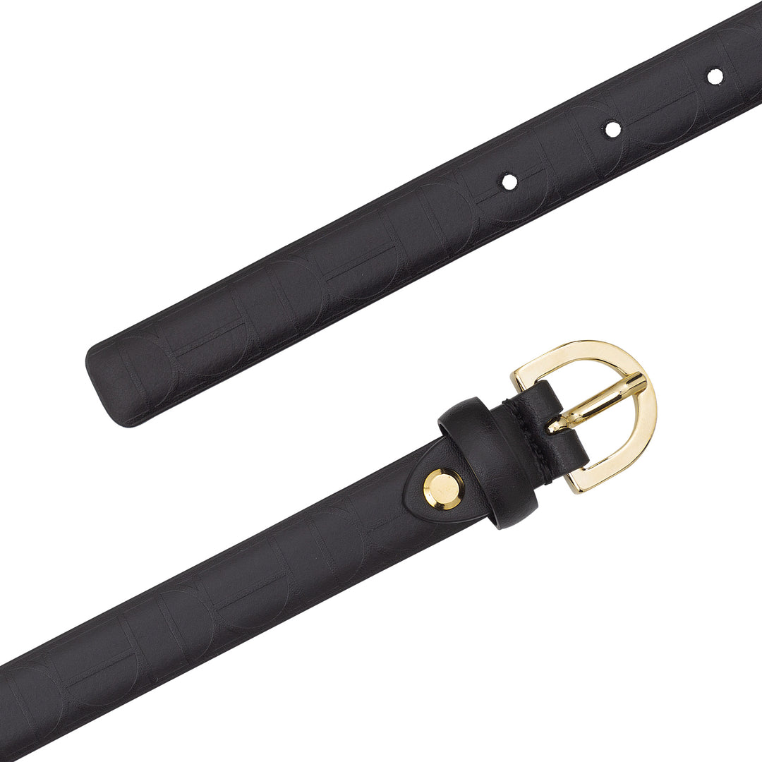 DUDU Thin Women's Belt in Soft Leather, H 20mm, Made in Italy, Elegant, Adjustable and Shortenable