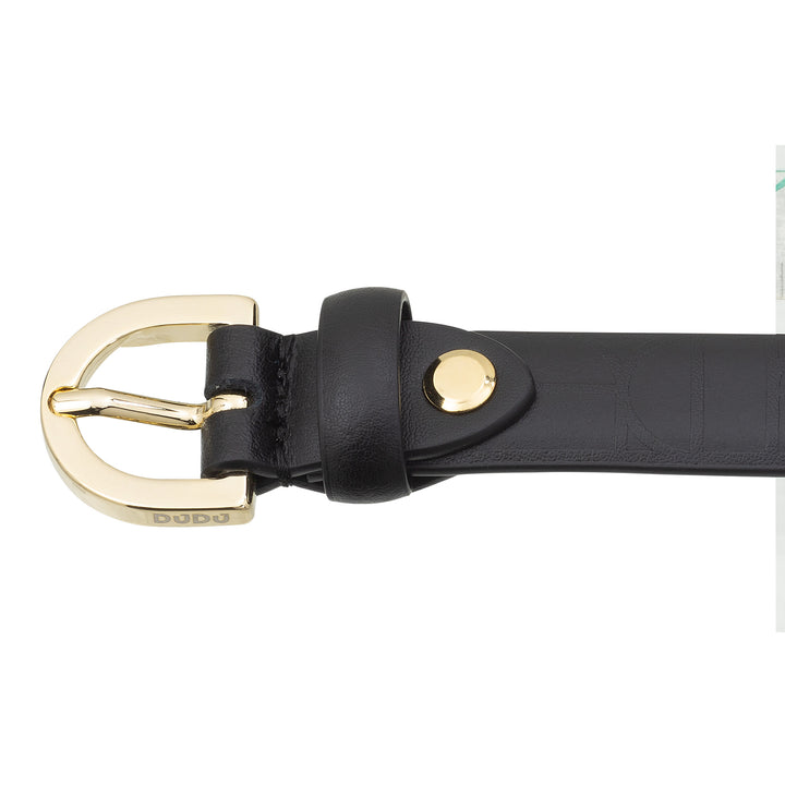 DUDU Thin Women's Belt in Soft Leather, H 20mm, Made in Italy, Elegant, Adjustable and Shortenable