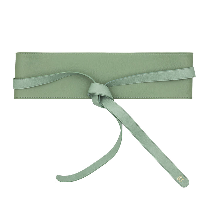 DUDU Obi-bælte til kvinder i ægte læder, lavet i Italien, bredt knudet bælte til kvinder til kjole, højtaljet læderbælte