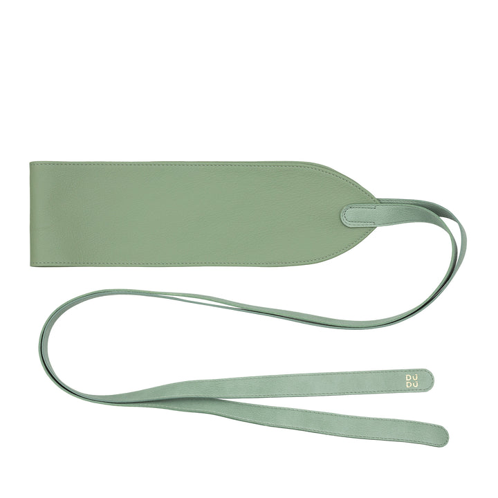 DUDU Obi-bælte til kvinder i ægte læder, lavet i Italien, bredt knudet bælte til kvinder til kjole, højtaljet læderbælte