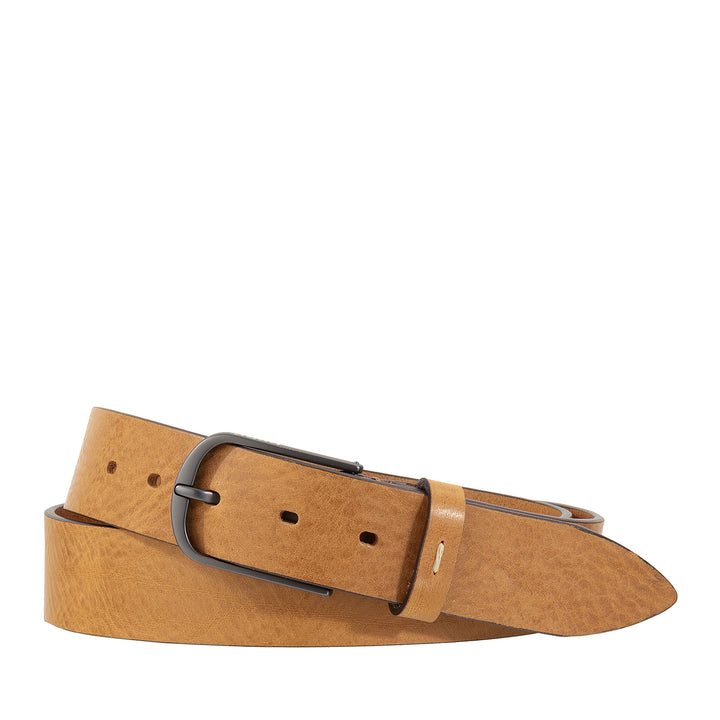 DUDU Men's Belt in Vegetable Leather, Made in Italy, H 35mm, Soft and Durable High Quality Belt